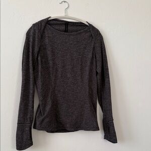 Lululemon T6 Kanto Catch Me Long Sleeve Shirt Coco Pique Gray Women's Size 6 65